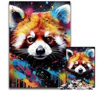 Rompecabezas para Adultos de 1000 Piezas con diseño de Panda Rojo, Ideal para divertirse en Familia, Relajarse y Regalar en Vacaciones, 50x75cm/19,68x29,52 Pulgadas.
