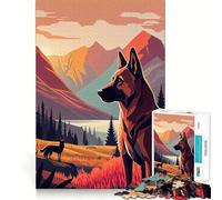 Rompecabezas para Adultos de 1000 Piezas con diseño de Pastor Belga Malinois,Bordes, Juego Inteligente,Regalo,Juego de Ocio navideño,Arte (38x52cm)