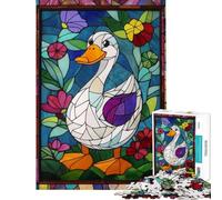 Rompecabezas para Adultos de 1000 Piezas con diseño de Pato de vidriera Juguetes para armar Una Obra de Arte Un Juego desafiante para Toda la Familia (38x52cm)
