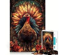 Rompecabezas para Adultos de 1000 Piezas con diseño de Pavo, Corte Premium, lógica Divertida, Juguete fácil de Usar, decoración navideña para Pared (50x75cm)