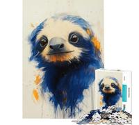 Rompecabezas para Adultos de 1000 Piezas con diseño de Perezoso Azul Juguetes antiestrés para Pasar el Tiempo en casa Ideales para divertirse en Familia y Jugar en una Noche Especial (38x52cm)