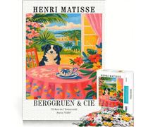 Rompecabezas para Adultos de 1000 Piezas con diseño de Perro al Estilo Henri Matisse Juego Educativo decoración de Pared Regalo de cumpleaños Regalos de Viaje 50x75cm