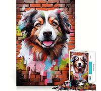 Rompecabezas para Adultos de 1000 Piezas con diseño de Perro Australiano y Grafiti Decoración práctica y Divertida para un rato Agradable Regalo Ideal para cumpleaños (38x52cm)