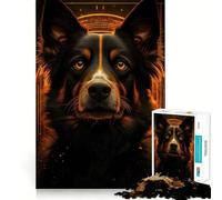 Rompecabezas para Adultos de 1000 Piezas con diseño de Perro Border Collie y Ojos Brillantes Ideal para divertirse,ejercitar la Mente y entretenerse Navidad 38x52cm