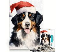 Rompecabezas para Adultos de 1000 Piezas con diseño de Perro de montaña bernés y Papá Noel,Corte Premium,Juguete Divertido para ejercitar la Mente,Juego Relajante,decoración de cumpleaños,Regalo