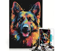 Rompecabezas para Adultos de 1000 Piezas con diseño de Perro Pastor alemán, Juguetes para armar, desafiantes de completar, colección de Artistas, Bellas Artes 38x26cm