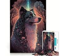 Rompecabezas para Adultos de 1000 Piezas con diseño de Perro Pastor Australiano,Arte de Bordes precisos,Juego de Habilidad Mental,Juego Tranquilo,Regalo de cumpleaños para la Mente (50x75cm)