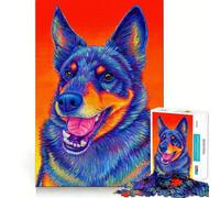 Rompecabezas para Adultos de 1000 Piezas con diseño de Perro Pastor Australiano Diseño Impecable Juego Inteligente Regalo Ideal para Jugar despacio (38x26cm)