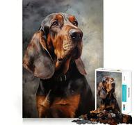 Rompecabezas para Adultos de 1000 Piezas con diseño de Perro Sabueso,Ideal para Jugar a concentrarse,Relajarse o como Regalo de cumpleaños 38x52cm