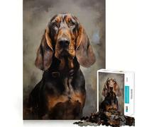 Rompecabezas para Adultos de 1000 Piezas con diseño de Perro Sabueso,Ideal para Jugar a concentrarse,Relajarse o como Regalo de cumpleaños 38x26cm