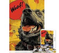 Rompecabezas para Adultos de 1000 Piezas con diseño de Perro y Bocadillo de diálogo Juego práctico Juguete Decorativo Pared (38x52cm)