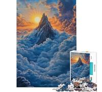 Rompecabezas para Adultos de 1000 Piezas con diseño de Pico de montaña al Atardecer Ideal para cumpleaños Navidad decoración del hogar y Pared para Mayores de 14 años 38x26cm