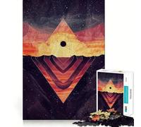 Rompecabezas para Adultos de 1000 Piezas con diseño de pirámide Celestial de Corte Fino Actividad para desarrollar la Mente Tiempo de Juego Tranquilo Decoración navideña (38x52cm)
