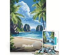 Rompecabezas para Adultos de 1000 Piezas con diseño de Playa de Phuket, Tailandia Juguete para ejercitar la Mente, Ideal para Relajarse y Disfrutar del Arte (50x75cm)