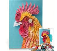 Rompecabezas para Adultos de 1000 Piezas con diseño de Pollo en Papel, Juguete Educativo, Corte de precisión, Que fomenta el Amor Entre Parejas 38x52cm