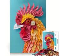 Rompecabezas para Adultos de 1000 Piezas con diseño de Pollo,Papel,Corte Limpio,Arte,lógica,Juguete Divertido,Juego Relajante, Tranquilo (50x75cm)