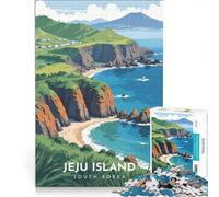 Rompecabezas para Adultos de 1000 Piezas con diseño de póster de Viaje a la Isla de Jeju, Juego Familiar, antiestrés, cumpleaños y Navidad 50x75cm