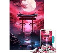 Rompecabezas para Adultos de 1000 Piezas con diseño de Puerta de fantasía Japonesa Ayuda a ejercitar el Cerebro Juego Familiar de Corte de precisión para Mayores de 14 años (38x52cm)