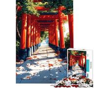 Rompecabezas para Adultos de 1000 Piezas con diseño de Puerta Torii Japonesa Juego Relajante para Adultos Ideal para aliviar el estrés Toda la Familia (tamaño 38x26cm)