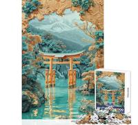 Rompecabezas para Adultos de 1000 Piezas con diseño de Puerta Torii mística Juegos educativos Ideales para Parejas Decoración de Pared Ayuda a ejercitar el Cerebro (38x52cm)