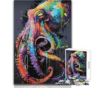 Rompecabezas para Adultos de 1000 Piezas con diseño de Pulpo, Ideal para Pintar, Aprender, Jugar y Relajarse Regalos para el Amigo Secreto (tamaño 38x26cm)