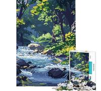 Rompecabezas para Adultos de 1000 Piezas con diseño de río y Bosque en Pixel Art Ideal para Juegos educativos Juegos Familiares y desafíos difíciles Ideas de Regalos (tamaño 38x52cm)