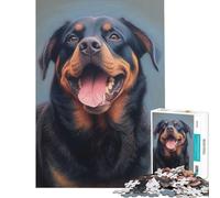 Rompecabezas para Adultos de 1000 Piezas con diseño de Rottweiler Diversión en casa decoración del hogar Juego Imposible Apto para Mayores de 14 años (50x75cm)