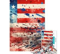 Rompecabezas para Adultos de 1000 Piezas con diseño de Salpicaduras de Pintura de Estados Unidos Juegos relajantes para Pasar el Tiempo en casa Durante Las Vacaciones Diversión Garantizada (38x52cm)