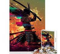 Rompecabezas para Adultos de 1000 Piezas con diseño de samurái Glitch Juguetes antiestrés Regalo de cumpleaños Juego práctico Actividades Divertidas en casa tamaño 38x52cm