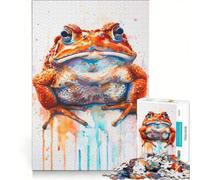 Rompecabezas para Adultos de 1000 Piezas con diseño de Sapo en Acuarela Juegos Divertidos antiestrés con Piezas de Formas aleatorias Que encajan Perfectamente 50x75cm
