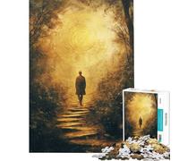 Rompecabezas para Adultos de 1000 Piezas con diseño de Sendero en el Bosque místico Juguete para decoración de Pared análisis y lógica cumpleaños y Navidad (tamaño 38x52cm)