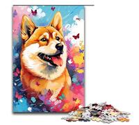 Rompecabezas para Adultos de 1000 Piezas con diseño de Shiba Inu y Mariposa Ideal para ensamblar ejercitar el Cerebro Juguetes adictivos para Cultivar la Paciencia 75x50cm