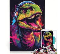 Rompecabezas para Adultos de 1000 Piezas con diseño de T-Rex y el Himno del Rock Juego Educativo Regalo de cumpleaños Ideal para Decorar el Escritorio 50x75cm
