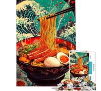 Rompecabezas para Adultos de 1000 Piezas con diseño de tazón de Ramen y Olas Rompecabezas Relajante para Adultos Ideal para divertirse en Familia cumpleaños y como Regalo (50x75cm)