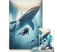 Rompecabezas para Adultos de 1000 Piezas con diseño de tiburón Ballena Un desafío Mental Regalo Ideal para Amigos y Familiares 50x75cm