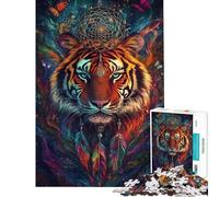 Rompecabezas para Adultos de 1000 Piezas con diseño de Tigre atrapasueños Juego Educativo desafío Juguete Juegos Divertidos Regalos Divertidos y humorísticos para cumpleaños (tamaño 38x52cm)