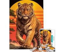 Rompecabezas para Adultos de 1000 Piezas con diseño de Tigre estilizado al Atardecer un desafío para la Inteligencia y el Cerebro Juguetes adictivos Juegos Familiares decoración un Gran Regalo