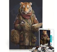Rompecabezas para Adultos de 1000 Piezas con diseño de Tigre y guía de Viaje Juego de ingenio Rompecabezas de Patrones Regalo Ideal para los Amantes de los Juegos 38x52cm