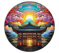 Rompecabezas para Adultos de 1000 Piezas con diseño de Torre Japonesa de vitrales, Juego Interactivo Familiar, decoración del hogar DIY, Regalo para desafiar el Cerebro (67,5 x 67,5 cm)