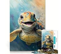 Rompecabezas para adultos de 1000 piezas con diseño de tortuga en acuarela juego de ajuste preciso juguete inteligente para ejercitar la mente ideal para el tiempo libre regalo de cumpleaños (50x75cm)