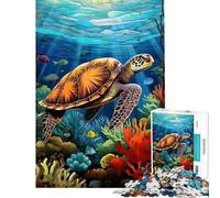 Rompecabezas para Adultos de 1000 Piezas con diseño de Tortuga Marina y Acuario Juego Familiar Ideal para Regalar a Mujeres cumpleaños y Navidad (tamaño 38x52cm)