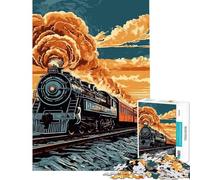 Rompecabezas para Adultos de 1000 Piezas con diseño de Tren Antiguo Ideal para Relajarse como Regalo de cumpleaños o para Navidad (tamaño 38x26cm)