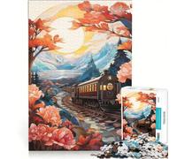 Rompecabezas para Adultos de 1000 Piezas con diseño de Tren de Primavera Ideal para Decorar la Pared o para Pasar el Tiempo en casa con un Bonito diseño 50x75cm