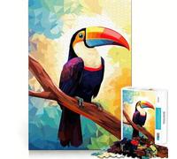 Rompecabezas para Adultos de 1000 Piezas con diseño de tucán Tropical, Bordes impecables, Divertido Juego para concentrarse y Jugar en Silencio, Ideal para la decoración navideña (50x75cm)