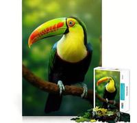 Rompecabezas para Adultos de 1000 Piezas con diseño de tucán Tropical, Bordes precisos, Ideal para estimular la Mente, Jugar en Silencio y como Juego de cumpleaños (38x26cm)