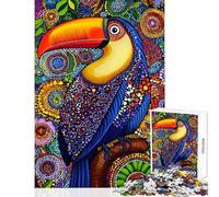 Rompecabezas para Adultos de 1000 Piezas con diseño de tucán Vibrante Juguete antiestrés Una Obra de Arte Regalo Ideal para Amigos y Familiares (tamaño 50x75cm)