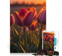Rompecabezas para Adultos de 1000 Piezas con diseño de Tulipanes, Flores, Corte Premium, Divertido, lógico y entretenido Fácil de Jugar Decoración navideña para la Pared (38x26cm)
