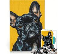 Rompecabezas para Adultos de 1000 Piezas con diseño de un Alegre Bulldog francés Brillante Juego práctico Que relaja la Mente y es Ideal para Decorar el Escritorio 50x75cm
