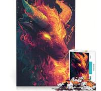 Rompecabezas para Adultos de 1000 Piezas con diseño de un Demonio de Fuego, Juego Interactivo, decoración para el hogar, cumpleaños y Navidad 38x52cm