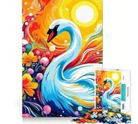 Rompecabezas para Adultos de 1000 Piezas con diseño de un Hermoso Cisne,Corte preciso,Ideal para desarrollar la Mente,divertirse y Relajarse Navidad (38x52cm)